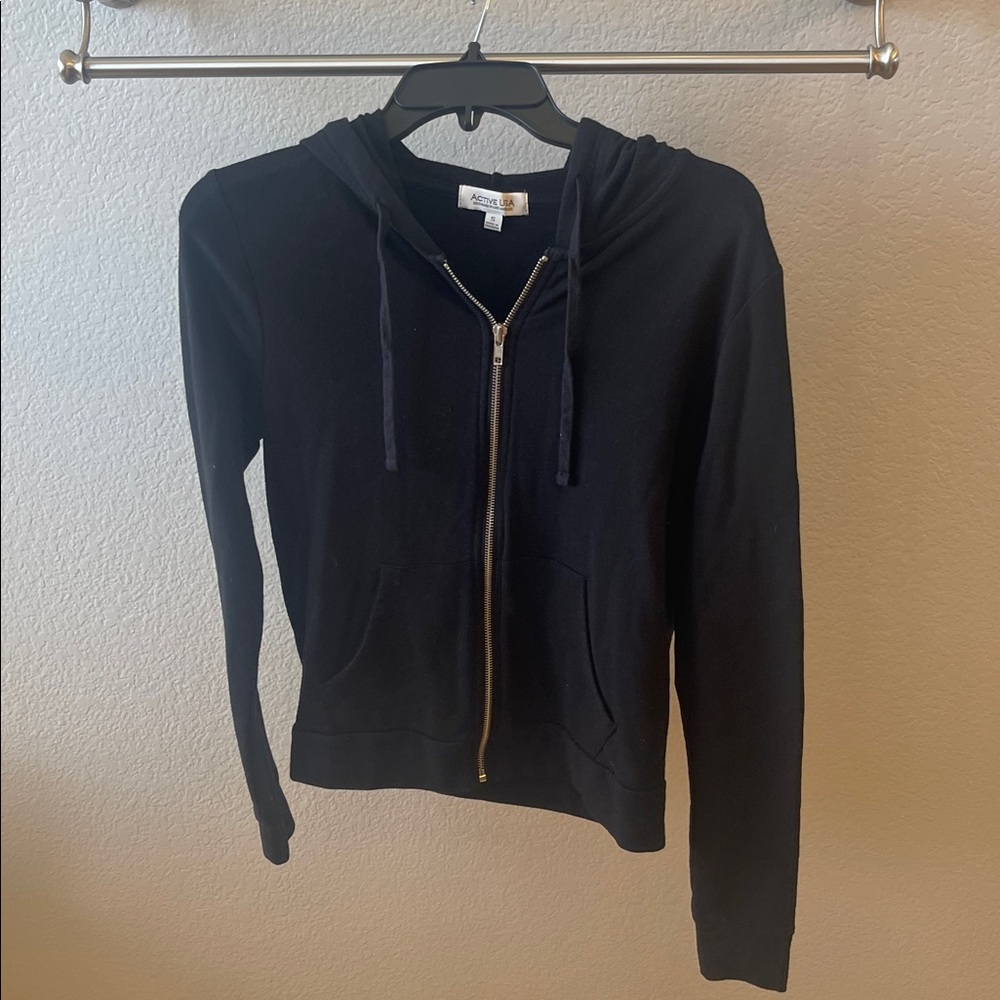 CA Cali California Allstars Bling Black Zip Jacket with Hoodie EUC - Picture 3 of 4